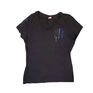 ReLEntless Defender Women's Heather Black‎ V-Neck T-Shirt Size Medium